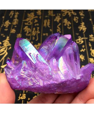 Natural Crystal Rough Crystal Decoration 1PC Natural Amethyst Titanium Coated Quartz Crystal Cluster Rock Stone Geode Gemstone Home Decor Purple Home Decor Beautiful Gifts (Size : 100g) - Buy Online on GoSupps.com