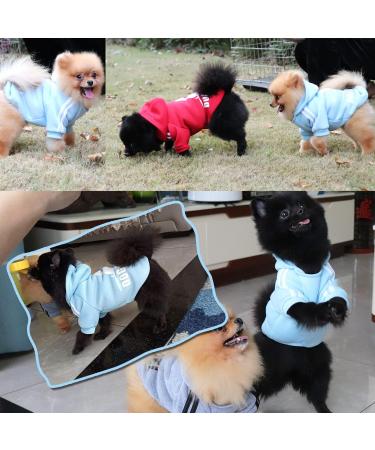 QiCheng&LYS Dog Coat Cute Cotton Hoodies for Pets | Warm Sweater for Dogs Puppies & Cats (Blue XS) Shop Now! - Buy Online on GoSupps.com