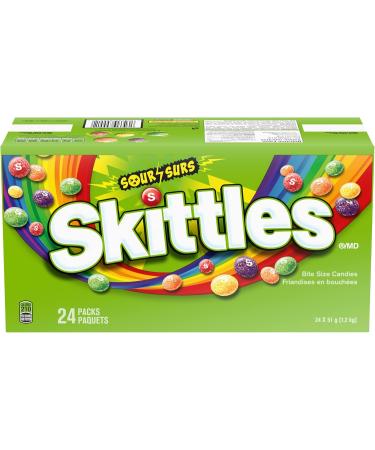 Skittles Tropical Bulk Box 11.34 Kilograms & Sour Chewy Candy Full Size Bag 51g per Pack 24 Count Bulk Box + Sugar Candy Green - Buy Online on GoSupps.com