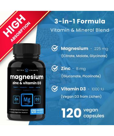 NutraChamps Magnesium Zinc & Vitamin D3 Capsules and Digestive Enzymes Capsules 2 Pack Bundle - Buy Online on GoSupps.com