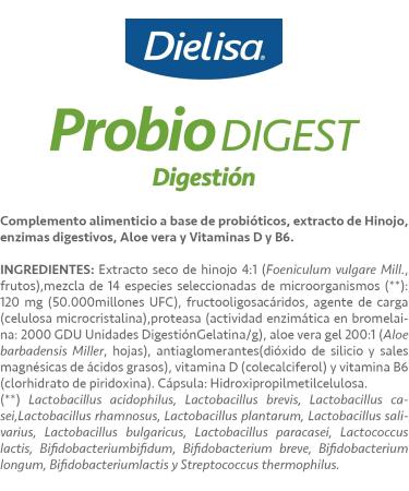  Dielisa Nutricosmetics Dietisa Probiodigest 30 Capsules - Buy Online on GoSupps.com