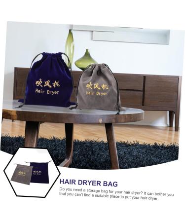 BELLIFFY 2pcs Storage Bag Travel Bag Drawstring Hair Dryer Pouch Gym Bag Hair Dryer Dust Bag Flocking Cloth - Buy Online on GoSupps.com