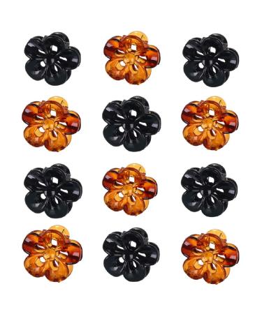 TOPYHL 12PCS Flower Shaped Small Hair Clips Claw Jaw Hair Clips Clamps Non-Slip Hair for Women Girls Hair Hair Accessories