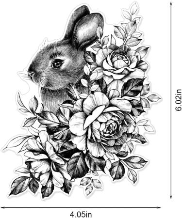 Easter Rabbit Clear Stamps for Card Making and Scrapbooking - Animals & Flowers Transparent Rubber Stamps for Easter Day Crafting - Buy Online on GoSupps.com