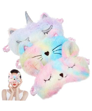 3 pi ces Masque de Sommeil Peluche Masques Oculaires Confortables et R utilisables pour Sommeil Relaxant Maison pour Voyages Moments de D tente