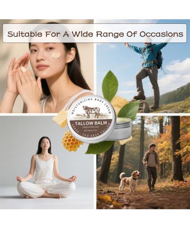 VSDFAW Beef Tallow For Skin Grass Fed Beef Tallow And Honey Balm Moisturizing Cream For Body For Dry Skin Deeply Nourishing (2.47Oz/Pcs) (2Pcs) - Buy Online on GoSupps.com
