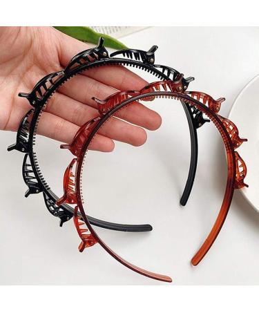 Double Bangs Headband with Clips - Fashionable Braided Hair Tool for Girls - 2pcs - Buy Online on GoSupps.com