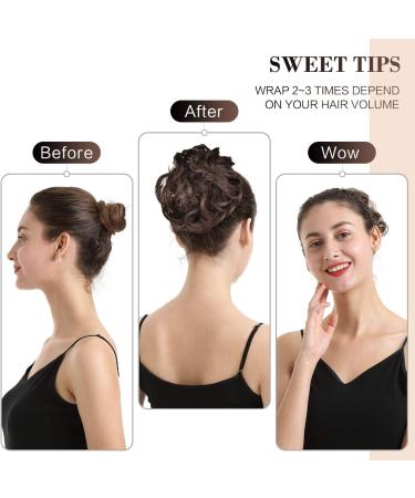 BARSDAR Hair Bun Extensions Hairpiece Hair Rubber Scrunchies for Women Ponytail Extensions Updo Curly Messy Bun - Golden Brown 1 Count (Pack of 1) 10#-Golden Brown - Buy Online on GoSupps.com