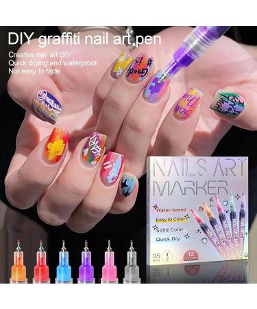 Nail Design Tool Set Manicure Art Waterproof Nail Marker Long Lasting Nail Marker Waterproof Nail Polish Perfect and Suitable for Women - Buy Online on GoSupps.com