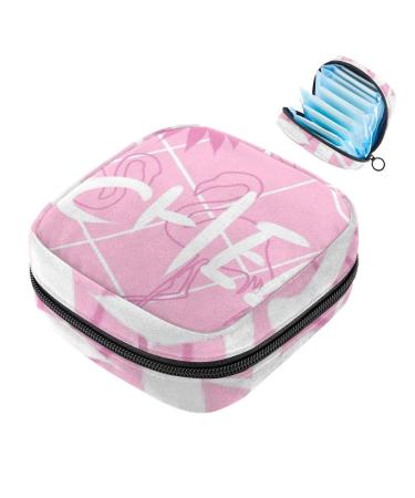 Menstruation bag with zipper women's napkin bag tampons collective bag for women and girls (flamingo and palm) Color 4