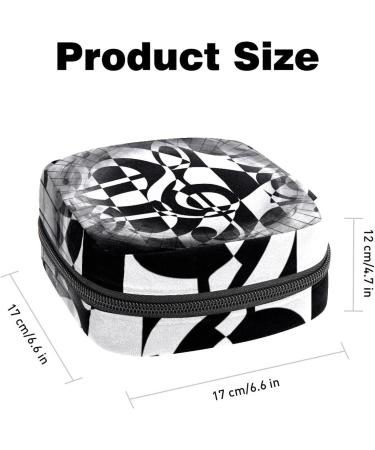 Music Notes Menstrual Pad Bag - Portable Storage for Teens & Women | Stylish Zipper Pocket for Napkins & Cups - Buy Online on GoSupps.com