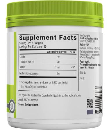 Swisse Ultiboost Lecithin 1200 mg - 180 Capsules for Optimal Health - Buy Online on GoSupps.com