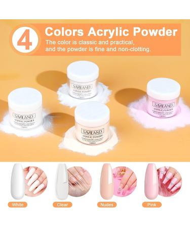 Saviland Acrylic Nail Kit with Drill - Beginner's 0.52oz Pink/Clear/White/Nudes Set for DIY Acrylic Nails at Home - Buy Online on GoSupps.com