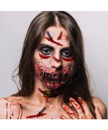 Besreey Halloween Makeup Kit Temporary Facial Creative Decal | Creative Makeup Prank Fake Scar 2024 Halloween Funny Face Stickers for Boys Girls Fc001-009 - Buy Online on GoSupps.com