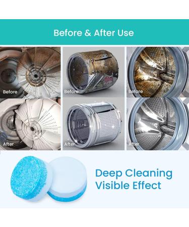 Maravello Washing Machine Cleaner & Descaler Tablets - 6 Count Sea Salt - Mold & Stain Remover for Front & Top Load Washers - 6-Month Supply - Buy Online on GoSupps.com