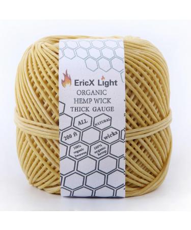 EricX Light Thick Beeswax Hemp Wick - 200ft Spool, 100% Organic & Well-Coated, Thick Gauge (2.0mm) - Buy Online on GoSupps.com