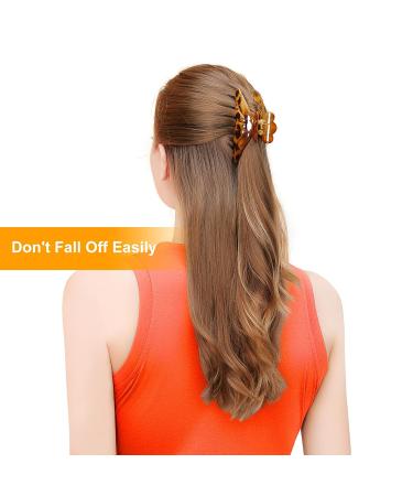 Large Leopard Print Hair Claw Clips for Thick Hair - Strong Grip Jaw Clips (4 Pack) - Buy Online on GoSupps.com