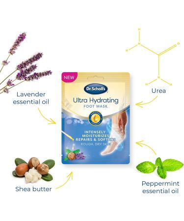 Dr. Scholl's Ultra Hydrating Foot Mask 3 Pack - Intensely Moisturizing with Urea | Repairs and Softens Dry Skin | 3 Count - Buy Online on GoSupps.com