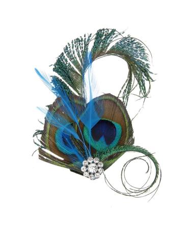 Oulii peacock feather hair clip hair clip