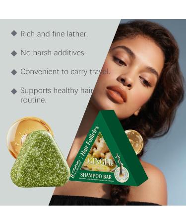  Raevior Ginger Shampoo Bar Solid Hair Shampoo Solid Shampoo for Oily Hair and Oily Scalp Anti-Dandruff Shampoo for Women and Men Travel Shampoo Bar (4) - Buy Online on GoSupps.com