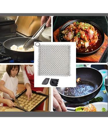 7.1x7.1In Cast Iron Cleaner Chainmail Scrubber Stainless Steel Scrubber Stainless Steel Scrubber Cast Iron Brush Cleaner with Pan Grill Scraper for Skillets Pans and Woks 3PCE - Buy Online on GoSupps.com