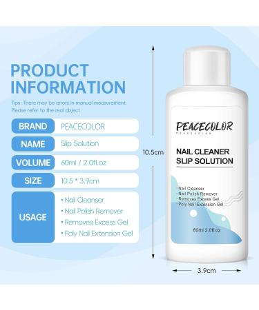 PEACECOLOR 60ML Slip Solution Cleanser Plus 2PC Set Professional for Poly Extension Nail Gel Builder Nail Gel Nail Tips & Extensions Home Salon DIY Nail Art Use Gifts for Women color 196 - Buy Online on GoSupps.com