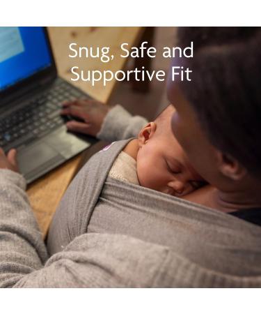 Izmi Essential Baby Wrap | Soft Stretch Cotton | 2 Hands-Free Carrying Positions | UK Hip Healthy Design | Birth to 9kg | Mid Grey - Buy Online on GoSupps.com