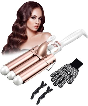 CkeyiN 3 Barrel Hair Waver 32mm Professional Crimper | 16 Temperatures | Fast Heating Curling Wand | Women's Long Hair Styles - Buy Online on GoSupps.com
