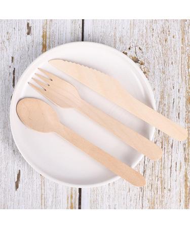 100PCS Disposable Wooden Knifes 160mm / 6.3Inches Natural Eco-Friendly Birchwood Utensils Knifes Wood Knife for Party Picnic Barbecue Restaurant Dinner Dessert - Buy Online on GoSupps.com