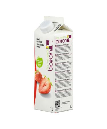 Boiron Strawberry Puree with No Added Sugar, Flavors, Colorings or Preservatives - Perfect for Cocktails, Desserts, Baking and Ice Cream - 1 Liter