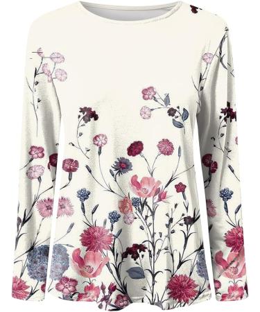 PATOPO Women's Loose Fit Graphic Long Sleeve T-Shirt - Pink, Plus Size - Buy Online on GoSupps.com