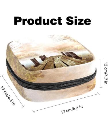 Antique Nature Bridge Lake Womenbinden Storage Pocket | Large Menstrual Cup Zipper Bag - Perfect for Period Inserts Panty Liners & Tampons - Multi-Colored - Buy Online on GoSupps.com