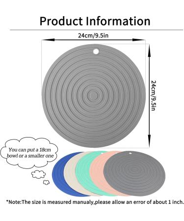 Ptlom Pet Food Mat 2 Pcs - Prevent Food and Water Overflow - Medium & Small Pet Silicone Placemat - 9.5x9.5 Grey - Buy Online on GoSupps.com