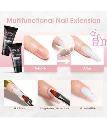 Buy Rosalind 2 Colors Pink White Poly Nail Gel 30ml - Quick Extension Acrylic Nail Gel for Beginners & Professionals - UV LED Nail Extension DIY Set - Buy Online on GoSupps.com