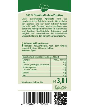 Buy BLEICHHOF Cloudy Apple Juice - Vegan Direct Juice (2x3L) | International Shipping Available - Buy Online on GoSupps.com