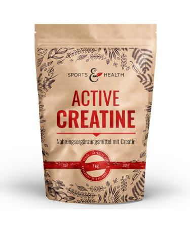Active Creatin - Monohydrate 1kg - 3.4 g creatine monohydrate powder per portion (of which 3 g creatine) - vegan - free of additives - high -dosed Active Creatine - 1 kg