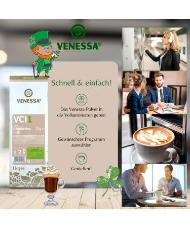 VENESSA Cappuccino Irish VCI1 Flavoured powdered drink 2 x 1 kg with soluble coffee economical with creamy consistency compatible with automatic machine - Buy Online on GoSupps.com