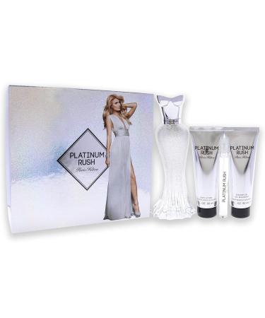 Paris Hilton Platinum Rush Women 4 Pc Gift Set 3.4 oz EDP Spray 0.33oz EDP Spray 3oz Body Lotion 3oz Shower Gel - Buy Online on GoSupps.com