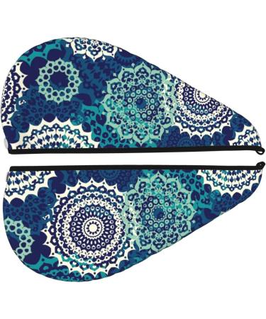 Bohemian Mandala Microfiber Hair Towel - Super Absorbent Coral Velvet Wrap for Long Curly & Thick Hair - Buy Online on GoSupps.com
