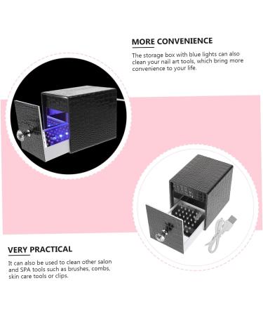FRCOLOR Nail Polish Storage Nail Art Stand Nail Bit Usb Holder Tool Stand Nail Stuff Organizer Para Guardar Nail Grinding Bits Container Monitor Electric Nail Acrylic 12x8.5cm Black - Buy Online on GoSupps.com