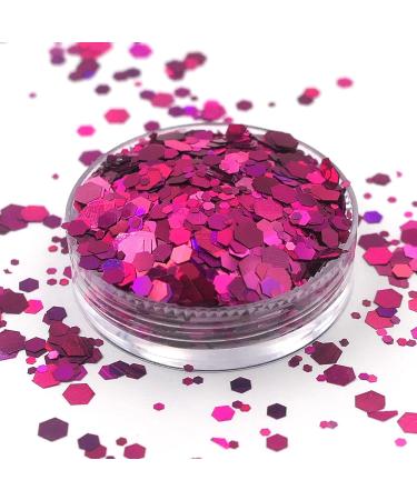 Lifextol 9 Colors Chunky Glitter Sequins 90g - Iridescent Resin Hexagons for Nail, Face & Body Makeup DIY - Mixed Color-B - Buy Online on GoSupps.com
