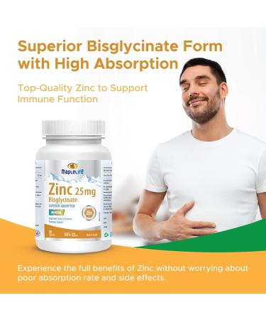Maplelife Nutrition Zinc Bisglycinate 90 Capsules - Buy Online on GoSupps.com