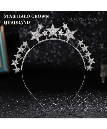 Generse Star Headband Rhinestone Hair Band Birthday Party Costume Hair Hoop Glitter Hair Accessories for Women and Girls - Buy Online on GoSupps.com