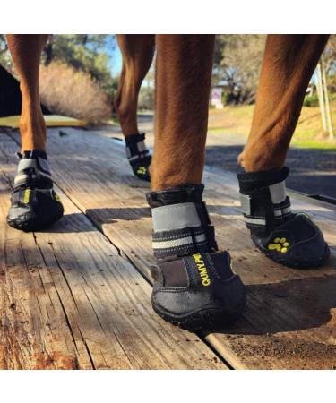 QUMY Dog Shoes for Large Dog Medium Dogs Boots & Paw Protectors for Winter Snowy Day Summer Hot Pavement Waterproof in Rainy Weather Outdoor Walking Indoor Hardfloors Anti Slip Sole Black Size 6 Size 6: (W*L) 2.6x3.0 inch (Pack of 4) Black - Buy Online on GoSupps.com
