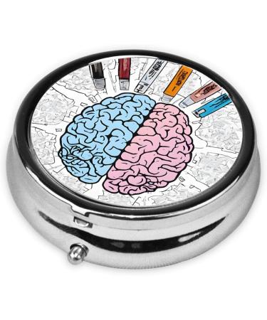 Human Brain Mini Round Pill Box 3 Compartment Pill Organizer for Travel Home & Office Use | Portable Medicine Case - Buy Online on GoSupps.com