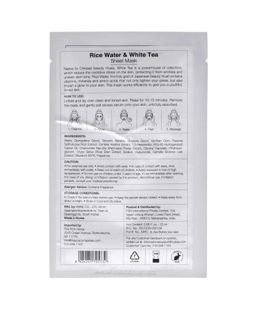Buy Nykaa Naturals Skin Secrets Bubble Sheet Mask - Rice Water & White Tea | Brightening Hydrating Pore Tightening - 0.67 oz - International Shipping Available - Buy Online on GoSupps.com