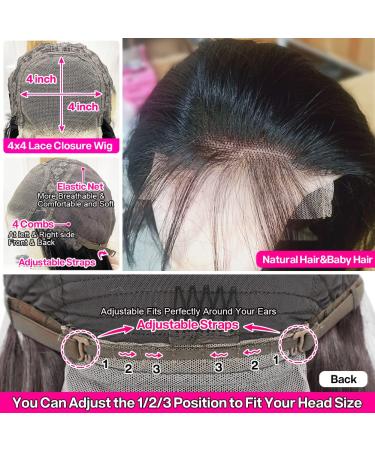 Lakin Glueless HD Lace Front Human Hair Wig 22 180 Density Straight Closure for Black Women - Natural Black Color - Buy Online on GoSupps.com