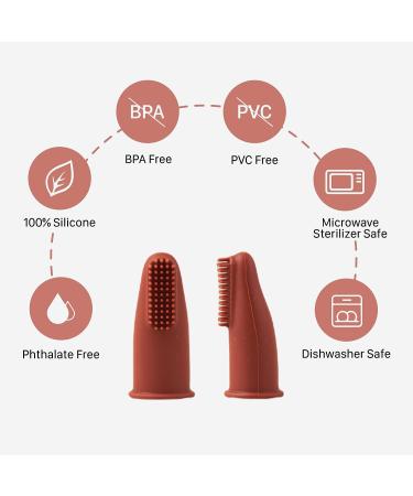 Baby Silicone Finger Toothbrush | BPA Free Dental Care for Newborn | Sensory Development Toy | Choco Color - Buy Online on GoSupps.com