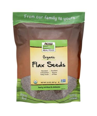 Now Foods Real Food Certified Organic Flax Seeds 2 lbs (907 g) - Buy Online on GoSupps.com