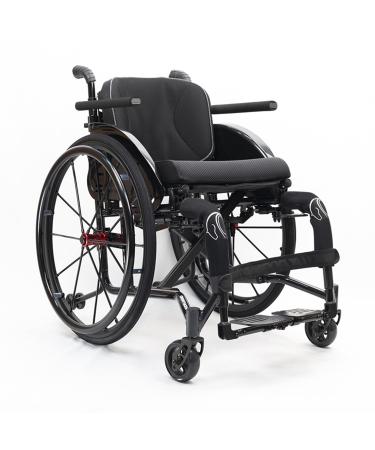 Folding Lightweight Sports Wheelchair Foldable Wheelchair Transport Wheelchair Aluminum Alloy Wheelchair Portable Wheelchairs Anti-Tip Wheels Wheelchair with Handbrakes Handrail(Size:42cm/16.5in Color 42cm/16.5in Black